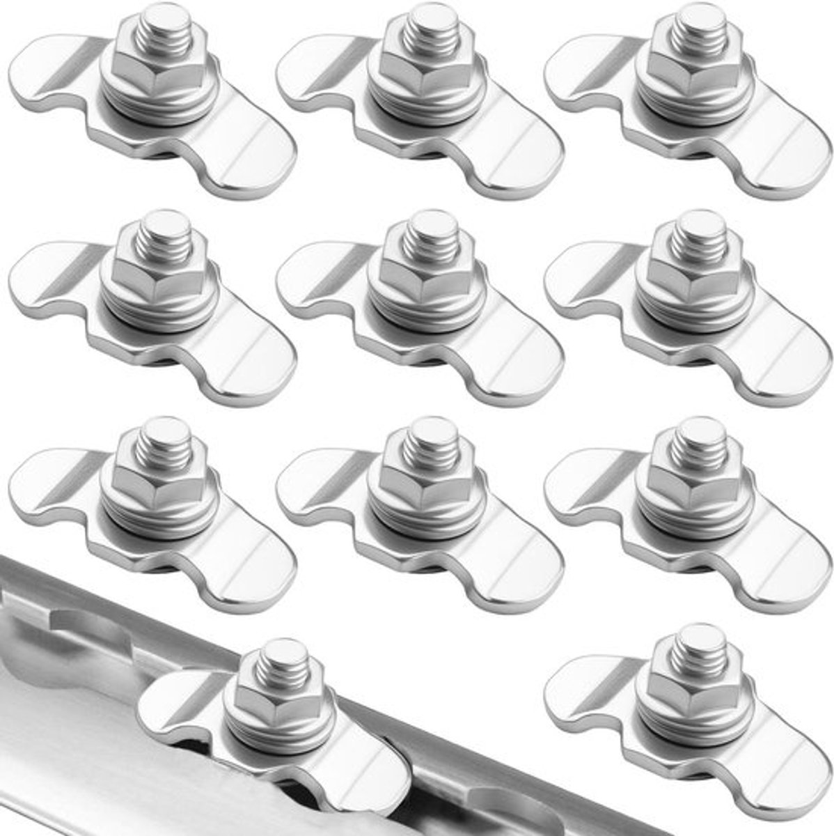 Schroefbevestiging voor airline rail M8 in zilver - Robuuste bevestiging voor luchtleidingen en accessoires