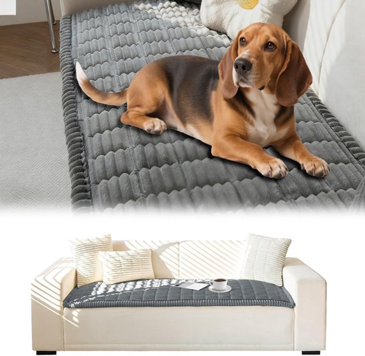 Wasbare Corduroy Sofa Cover voor 2-4 Zits Bank - Comfortabele en Duurzame Bescherming in Donkergrijs 70 x 150 cm, Perfecte Pasvorm en Stijlvolle Look