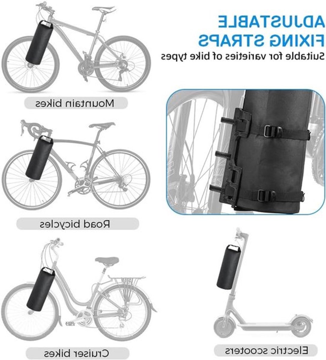 Waterdichte Fietsvorktas met Roltop - 3L en 7L Capaciteit, Ideaal voor Fietstochten en Outdoor Activiteiten