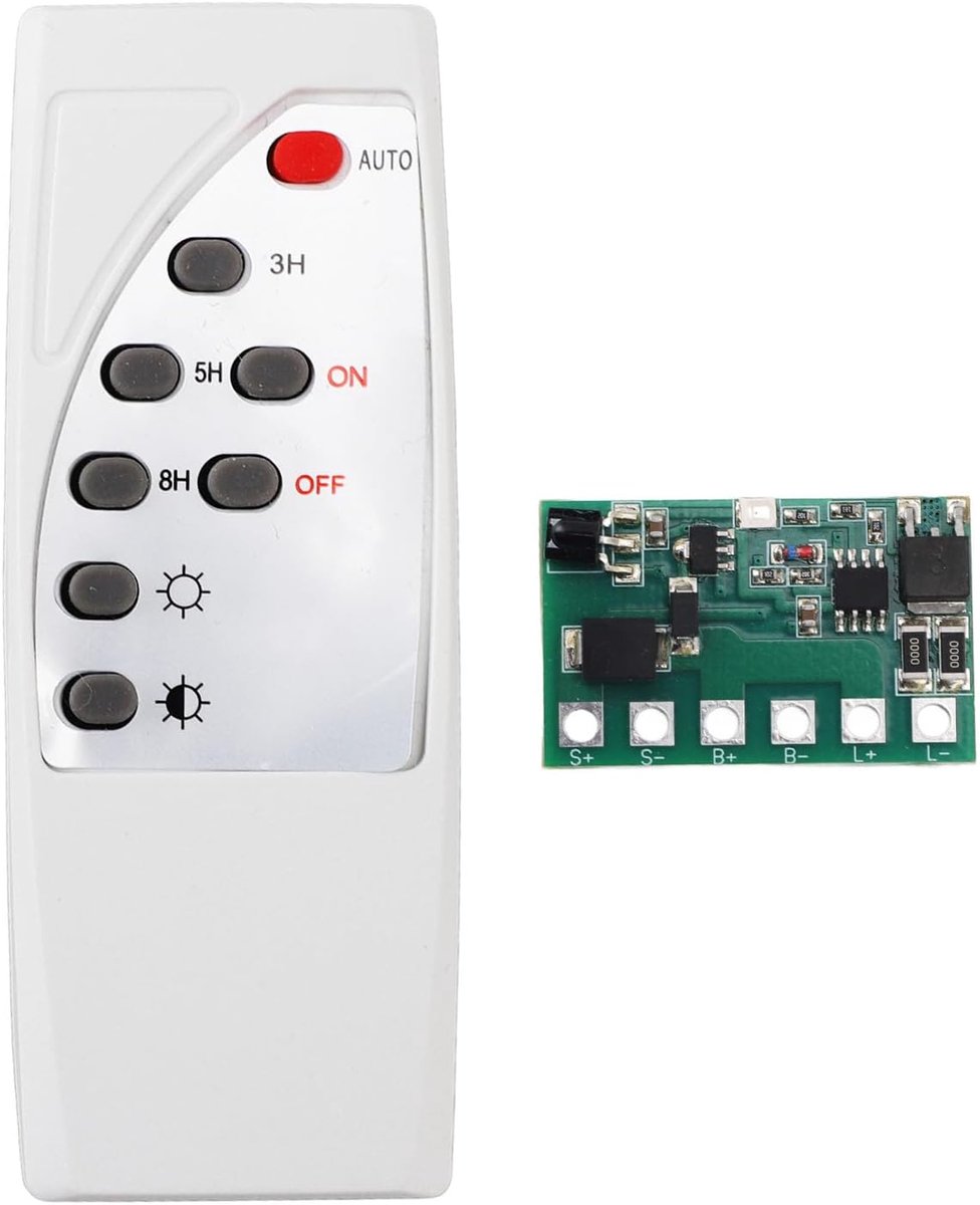 Solar lamp controller module 3.2V 3.7V 12.8V - met afstandsbediening - ideaal voor tuinverlichting - SnelShoppen