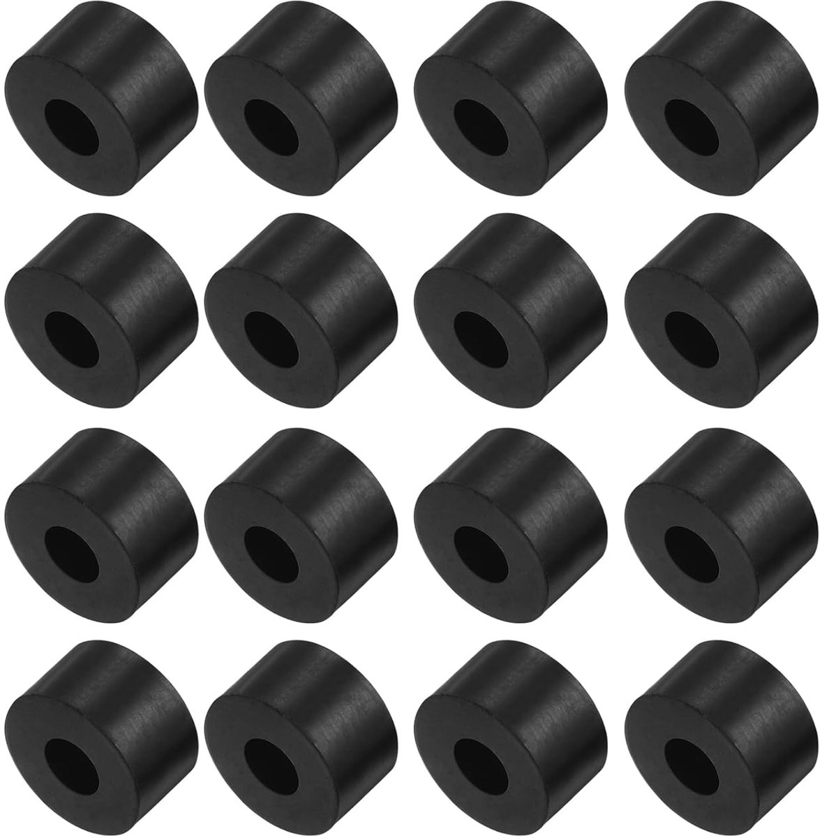 SnelShoppen - Pack van 16 Rubber Spacers 10x15x25mm Anti-Vibratie Isolatie Pads voor Thuis Auto Boot Accessoires Neopreen Zwart