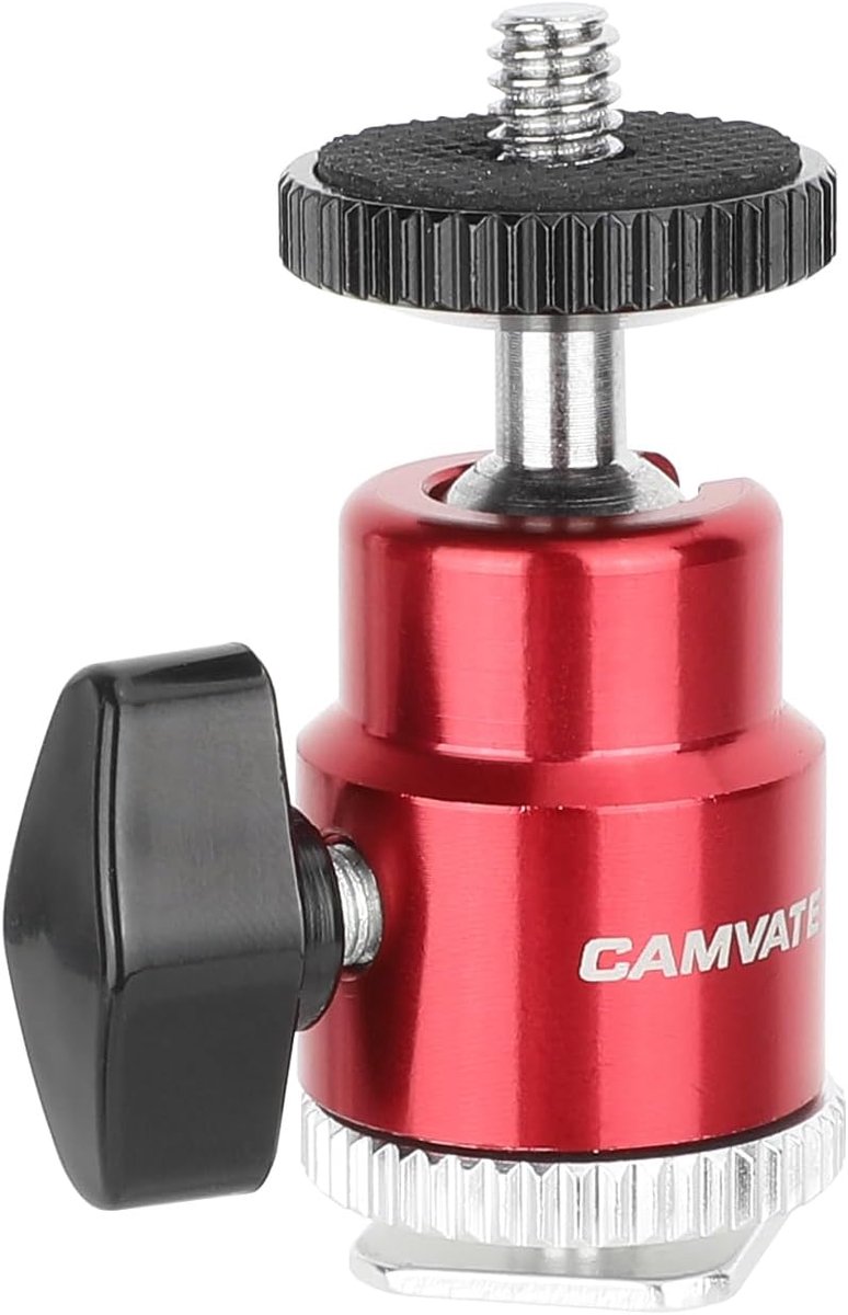 CAMVATE 1/4"-20 mini ball head and hot shoe adapter 3667 - ShopVlot