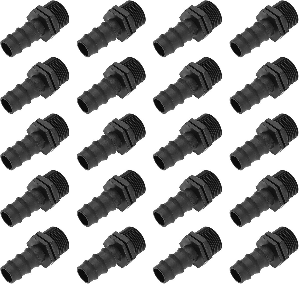 SnelShoppen - 20pcs 20mm naar 3/4 Inch Koppelingen Irrigatie Tuinslang Connector Set Barb Connector voor Drip Irrigatie Systeem Tuin Pijp Fitting