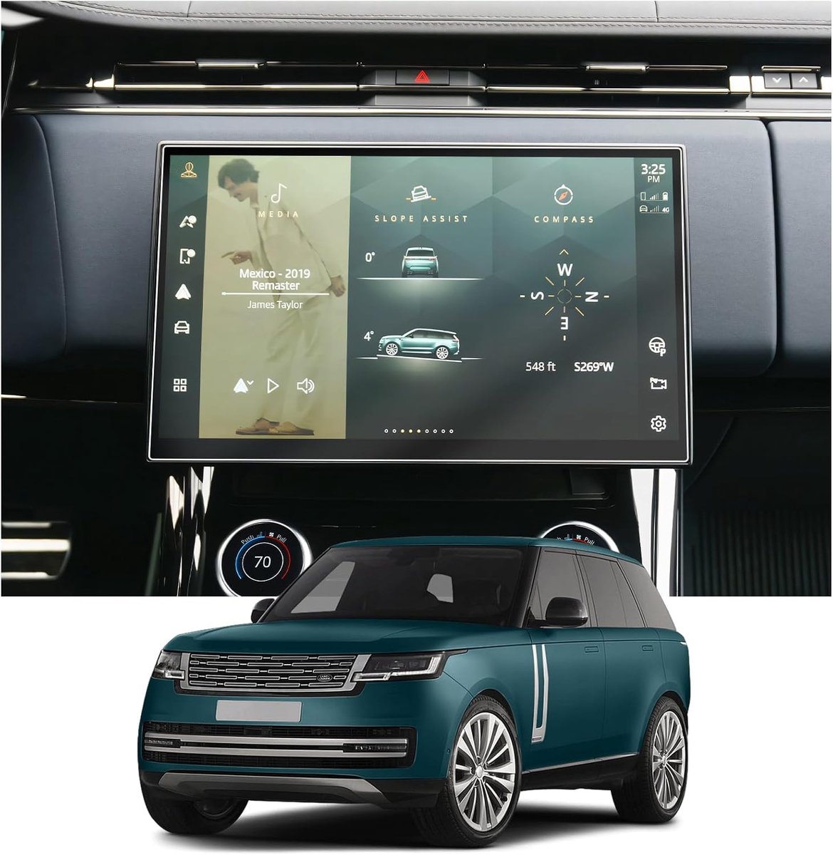 SnelShoppen - 2 Stuks Compatibel met Land Rover Range Rover/Sport 2023-2024 Navigatiescherm Beschermer 4H Kr scratchbestendig 13.1 Inch GPS Scherm Bes