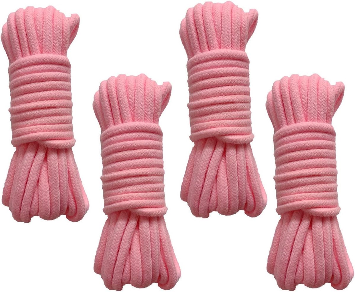SnelShoppen - 4 Stuks Katoenen Touw Gevlochten Koord, Polypropyleen Touw, 10m Lang, 8mm Dik, Voor Kamperen, Tuinieren, Boot, Trekkoord, Huisdier, Klim