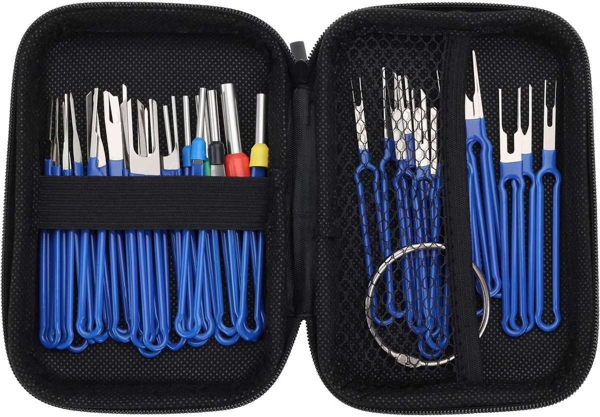 SnelShoppen - 36PCS Terminal Verwijder Tool Kit, Pin Extractor Gereedschap Voor Draadconnectoren, Universele Terminal Ejector Set Met Beschermtas Voor