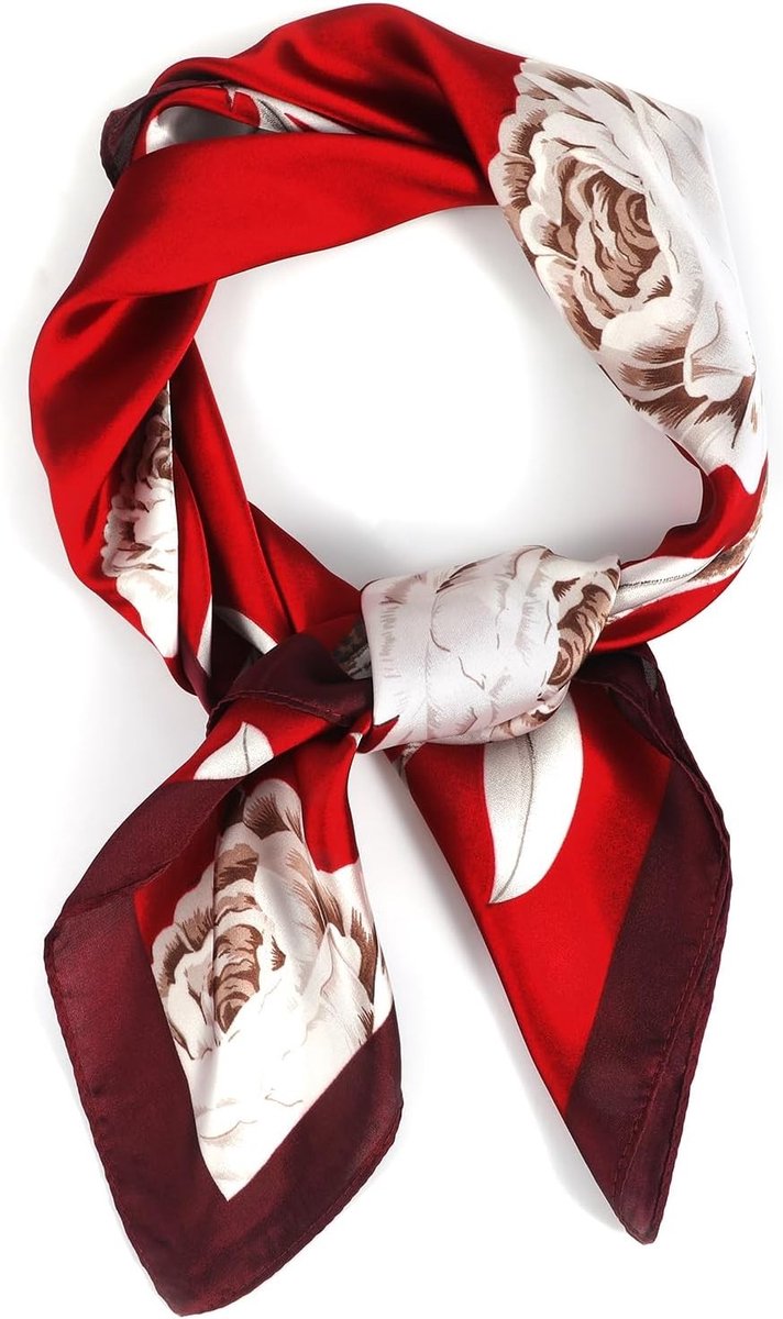Luxe Vierkante Zijden Sjaal Dames - Zachte Lichtgewicht Bandana voor Haar en Nek (70x70 cm)