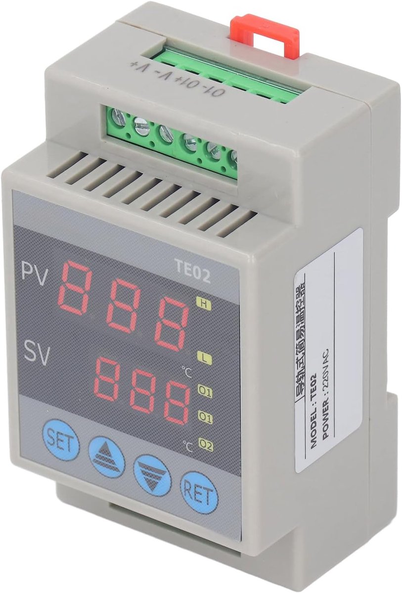 SnelShoppen - DIN Rail Micro Temperatuurregelaar Hoge Nauwkeurigheid 220VAC Digitale Display Thermostaat Module voor Temperatuurcontrole met Tijdinste