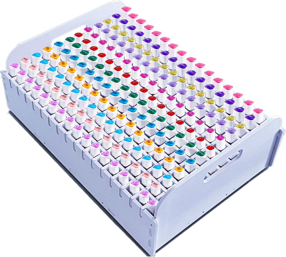 SnelShoppen - Lrqmte Alcoholmarker Set - 204 Bureaupennen met Organizer - Opslag voor Kantoor, Thuis, School - PVC Pennenhouder en Borstelhouder - Cos