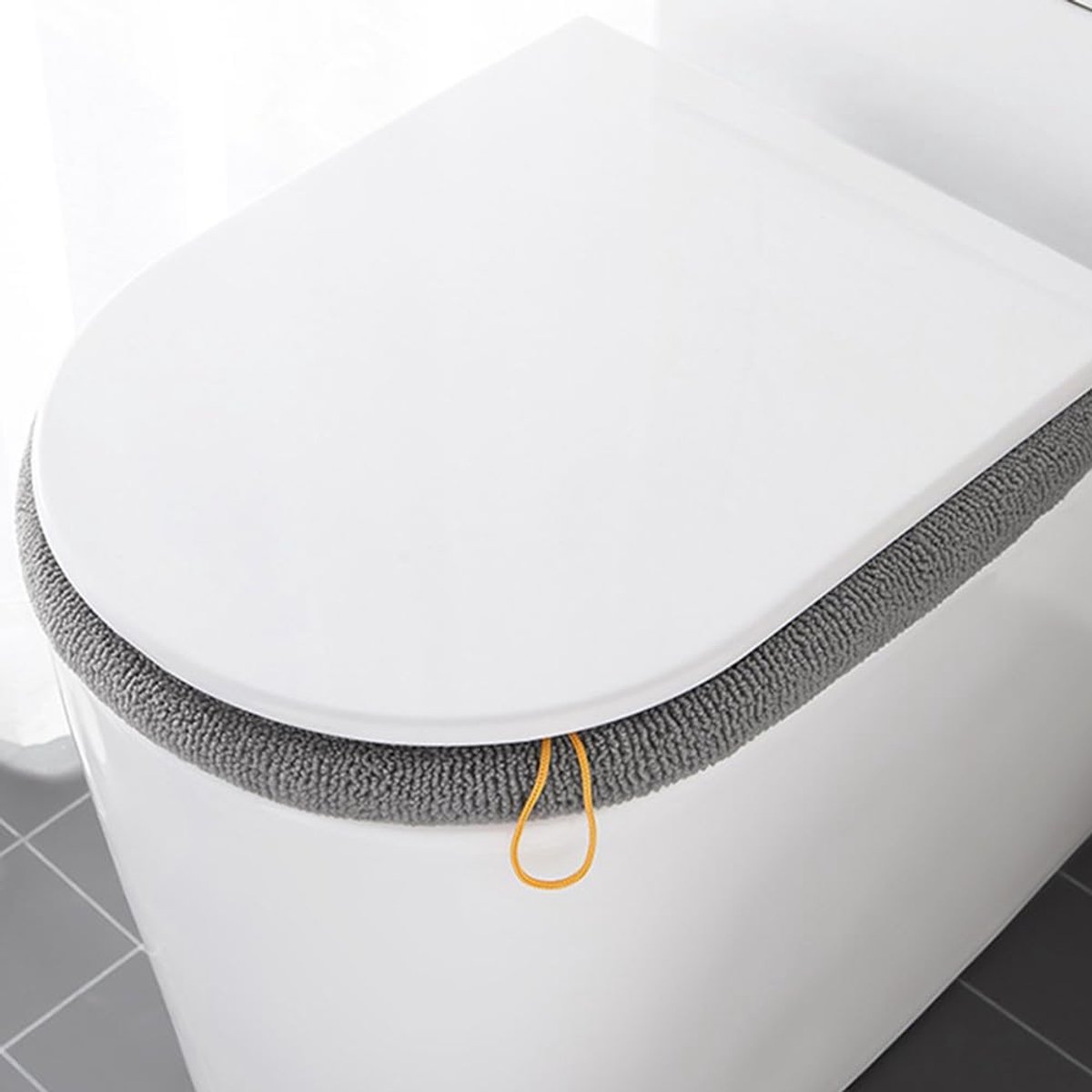 SnelShoppen - Padded Toilet Seat Covers - Verwarmde Toiletbril Covers van Polyester - Wasbare Knitted Toilet Mat - Comfortabel en Stijlvol voor Thuisg