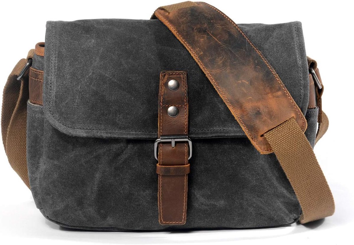 Camera tas compact - waxed canvas - waterdicht - bescherm je apparatuur - ShopVlot