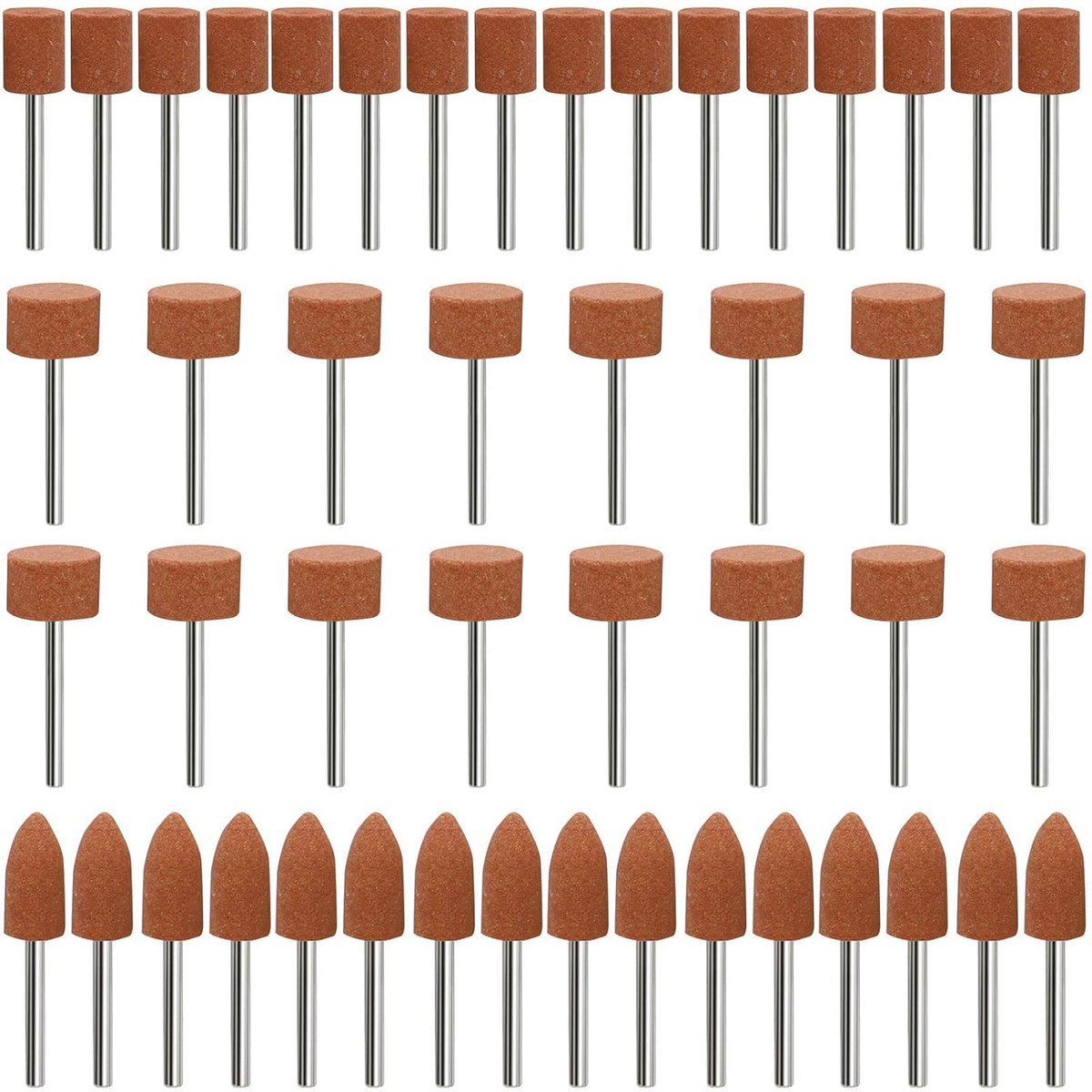 Corundum slijppunt set 48 stuks - 3 mm schacht - slijpen en polijsten - voor steen en keramiek - ShopVlot