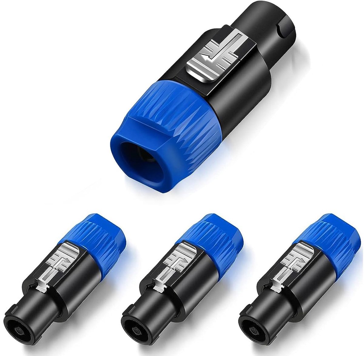 SnelShoppen - 4 Stuks Audio Speaker Stekkers, 4-Pins Connector met Draai Slot, Compatibel met NL4FC, NL4FX, NL2FC, NL2FX, Geschikt voor Geluidsinstall
