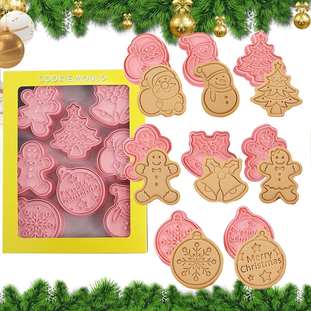 Christmas Cookie Cutters Set of 8 Christmas Cookie Cutters 3D Plastic Christmas Cookie Cutters Cookie Cutters Set of - ShopVlot