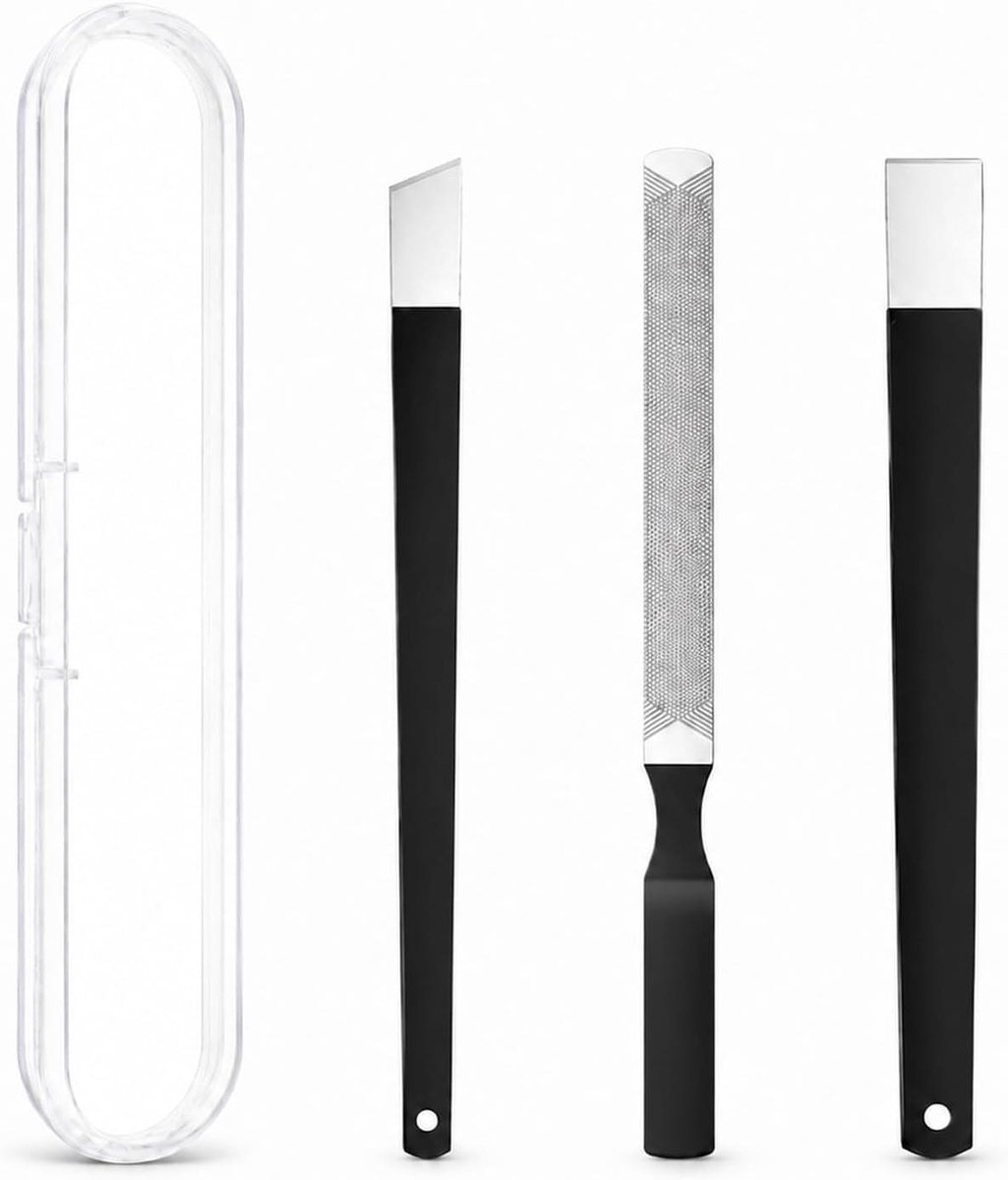 Nagelvijl Set - Metalen Vijlen - Nagelverzorging - Roestvrij Staal - 3 stuks - Zilver