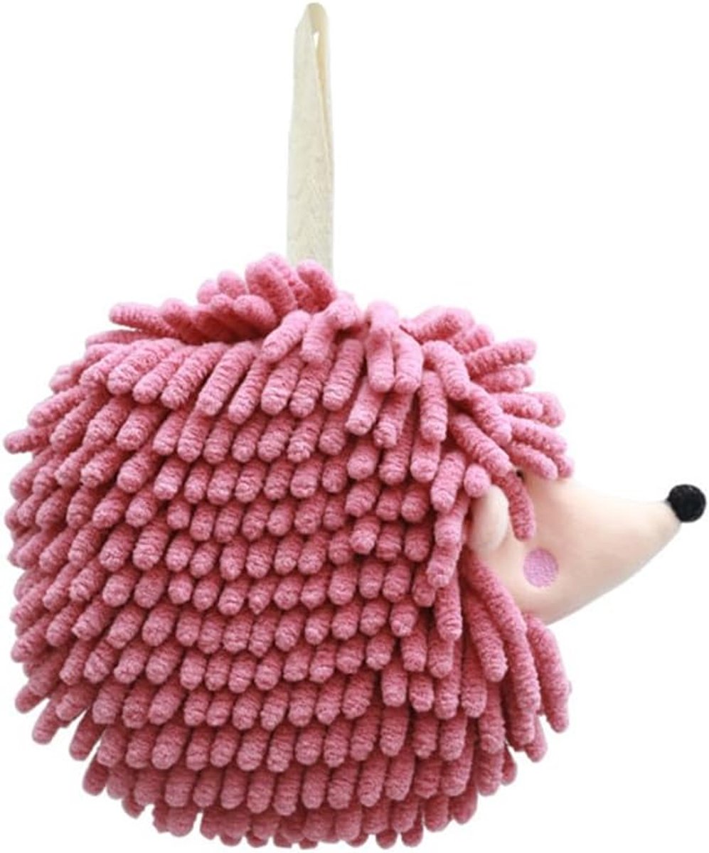 SnelShoppen - Hanghanddoeken, Zachte Microfiber Chenille Handdoek met Ophanglus, Egel Ontwerp, Sneldrogend voor Badkamer en Keuken