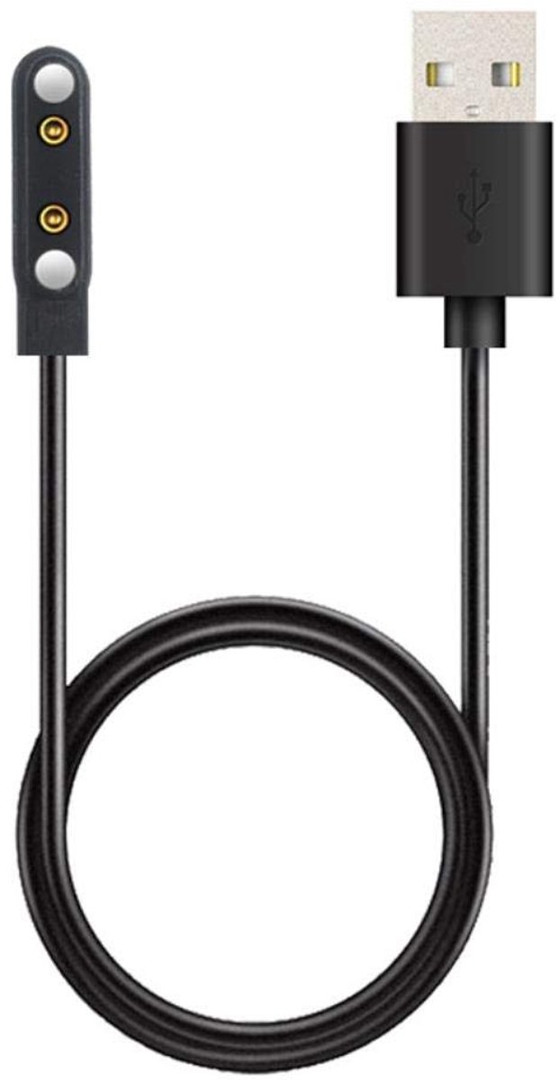 SnelShoppen - Smartwatch Oplaadkabel voor KW66, Magnetische Oplaadkabel 3.3ft, USB Opladen voor KW66 (ZWART)
