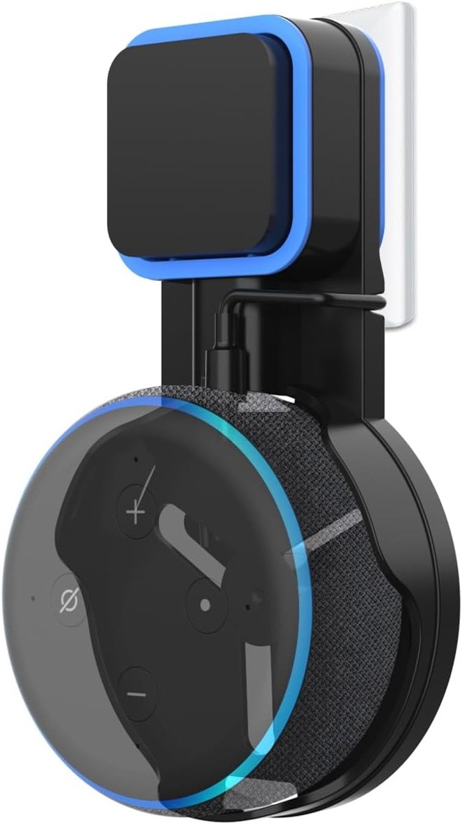 SnelShoppen - PlusAcc Dot 3e Generatie Houder Stand Hanger voor 3e Generatie Slimme Google Home Mini Spreker zonder Schroeven, Zwart - Ruimtebesparend
