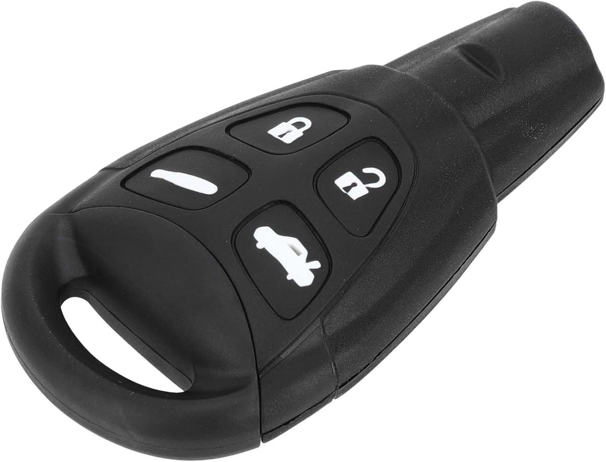 SnelShoppen - Sleutelhouder Case voor SAAB 93 2007-2012 - 4 Knoppen - Duurzaam Kunststof - Vervangende Sleutelketting