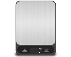 Floressa Digitale Keukenweegschaal – 1 g Nauwkeurig tot 10 kg – Tarra Functie – LCD-Scherm – RVS/Zwart