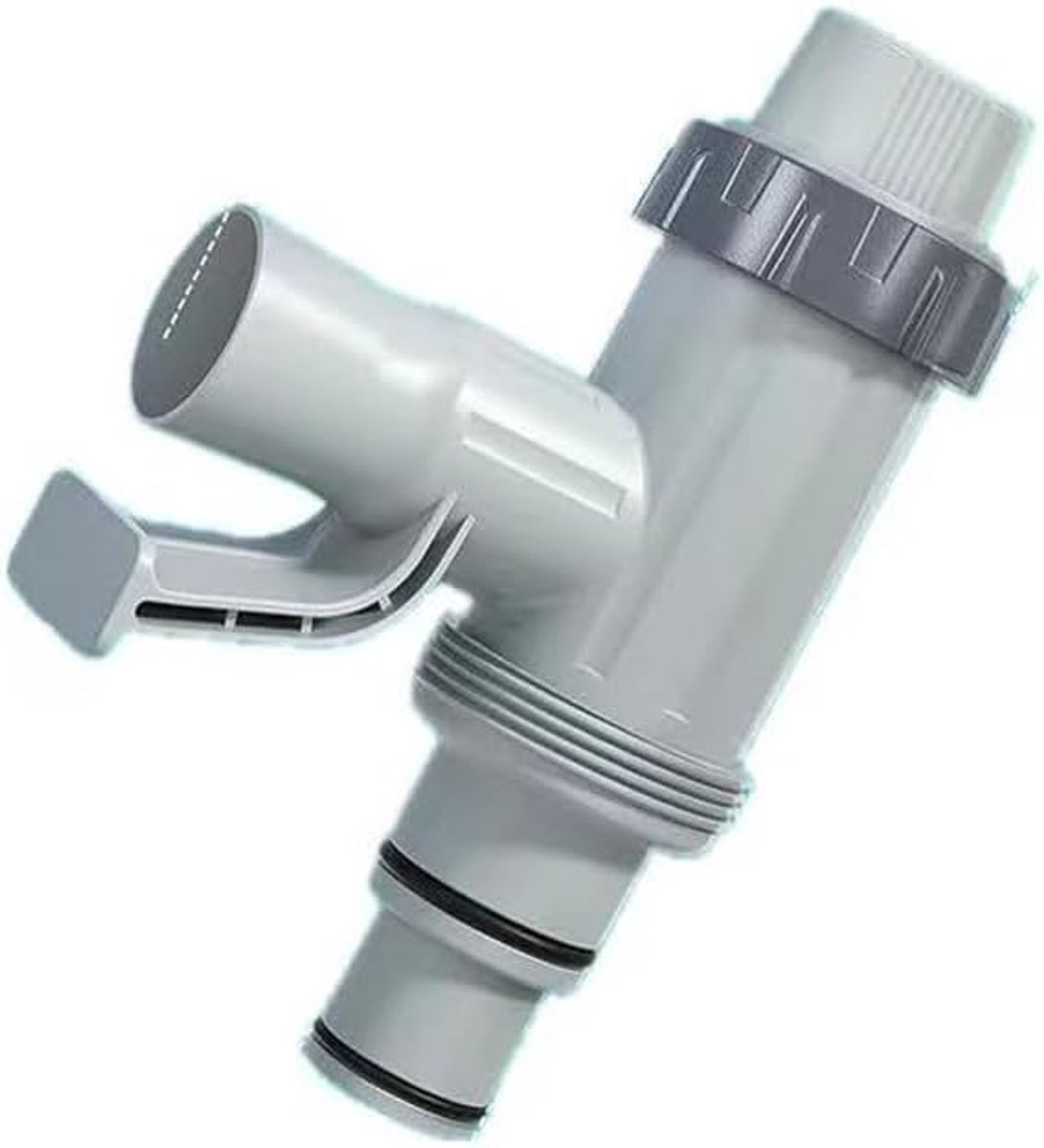 SnelShoppen - Zwembadslangadapter voor Bovengrondse Zwembaden, 2 in 1 Zwembadpijphouder met Plunjerventiel, Duurzaam Kunststof, 1 1/4 Inch Slangaanslu