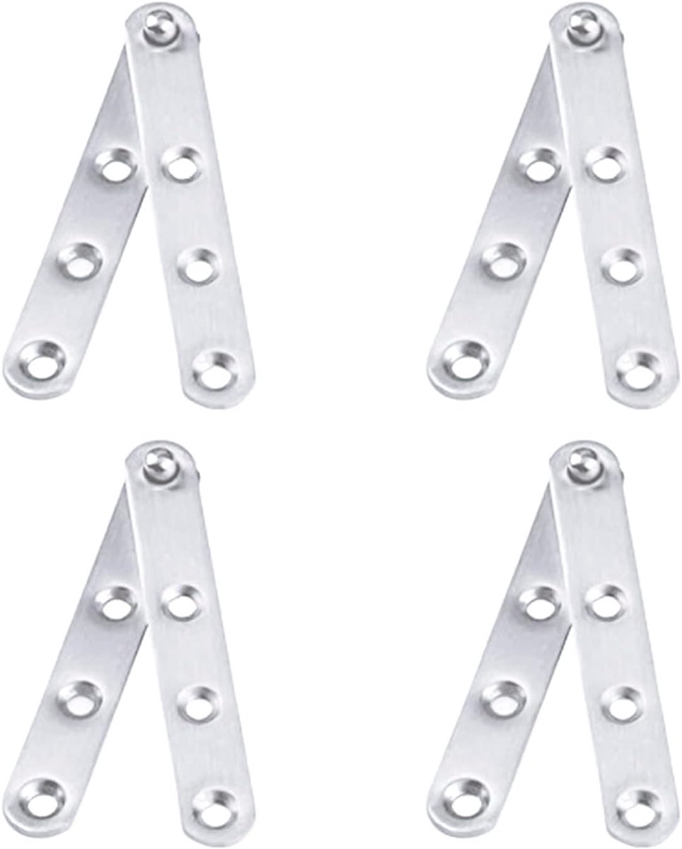 SnelShoppen - Deurhengs 360° Zilver, Zwenkbaar, Robuuste RVS Scharnier voor Meubels, Heavy Duty Hinge, Corrosiebestendig, Voor Deuren en Meubelen