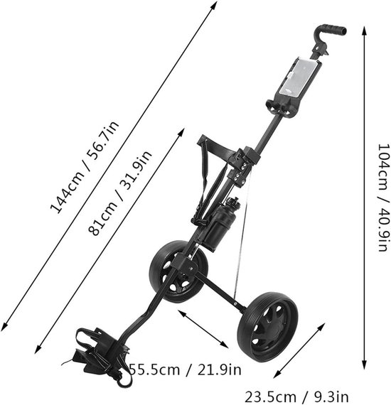 Golf Trolley - Golftrolley Duwkar - Golfen Lopen - Opvouwbaar Ontwerp - 86 x 24 x 23 cm - null van GOLF — afbeelding 5