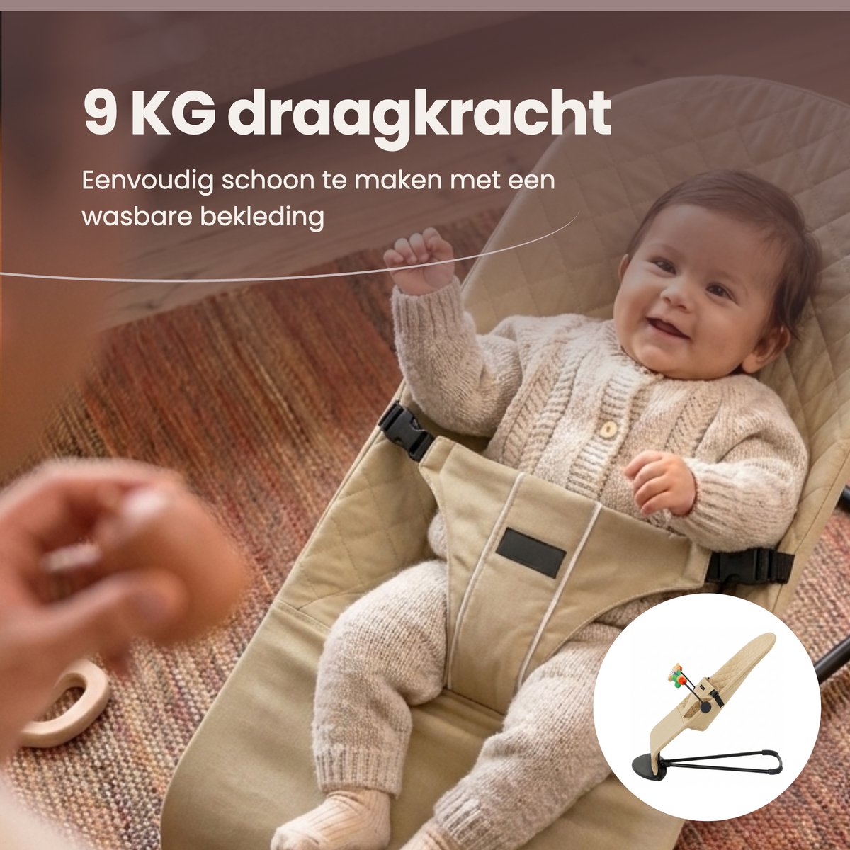 EAS Retail VOF 3Babies Wipstoel - Bouncer - Beige thumbnail 4