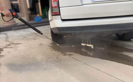 Hogedrukreiniger - Zilver - 13 inch - Vloerreiniger met Zwenkwiel en Verlengbuizen - Voor Auto's en Vrachtwagens — afbeelding 4