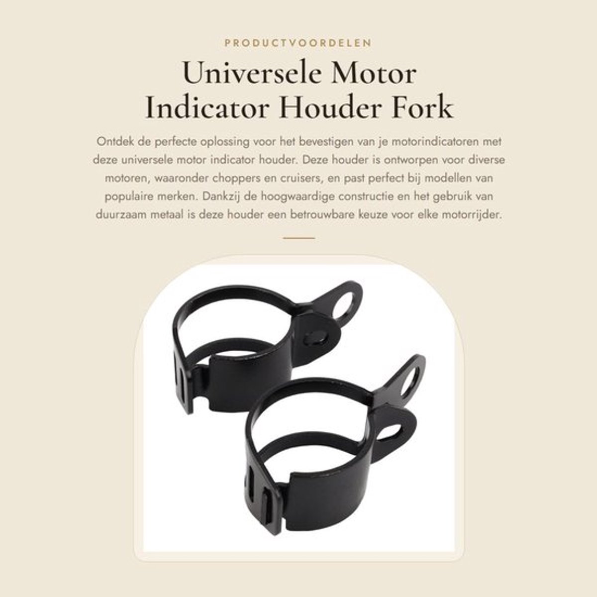 Universele Motor Indicator Houder - Fork Attachment Bar - Multifunctioneel - Zwart - Geschikt voor Motorrijders - LED Verlichting