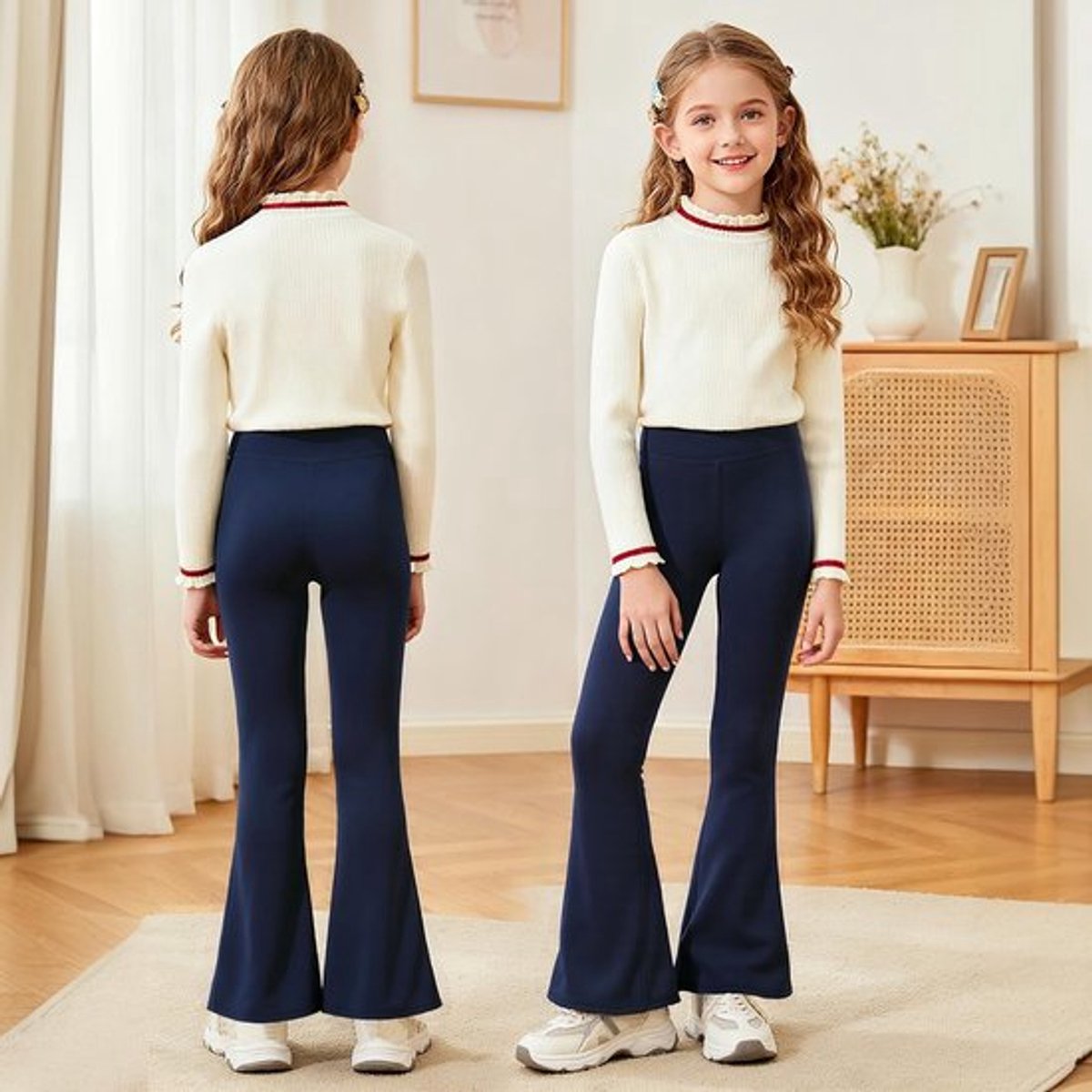 Leggings voor Meisjes met Hoge Taille en Flared Pijpen - Ideaal voor Yoga, Dans en Sportactiviteiten van 6-13 Jaar