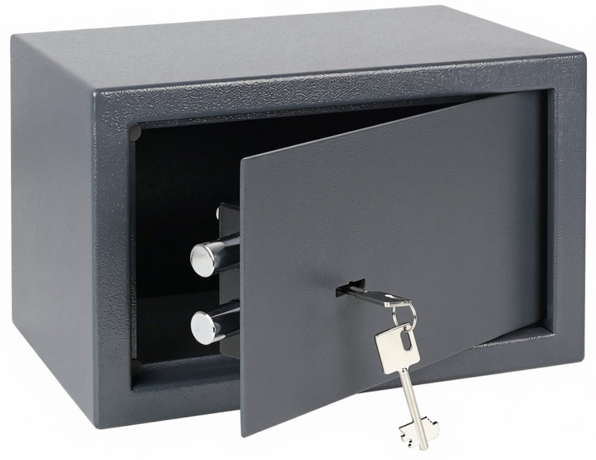 SNJY® Kluis Brandwerend - Documentenkluis - Kluisje met Sleutel - 310 x 200 x 200 mm - Antraciet