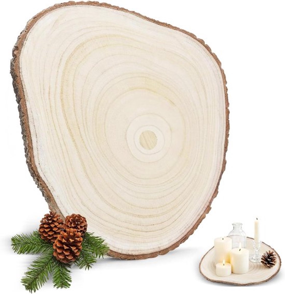 Houten Schijven van 30 cm voor Creatieve Projecten, Ongelijke Cirkel, Decoratie voor DIY, Bruiloften en Kerstdecoraties
