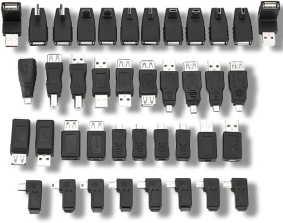 USB Adapter Set voor Micro en Mini USB - Male naar Female Connectoren voor Diverse Apparaten en Toepassingen