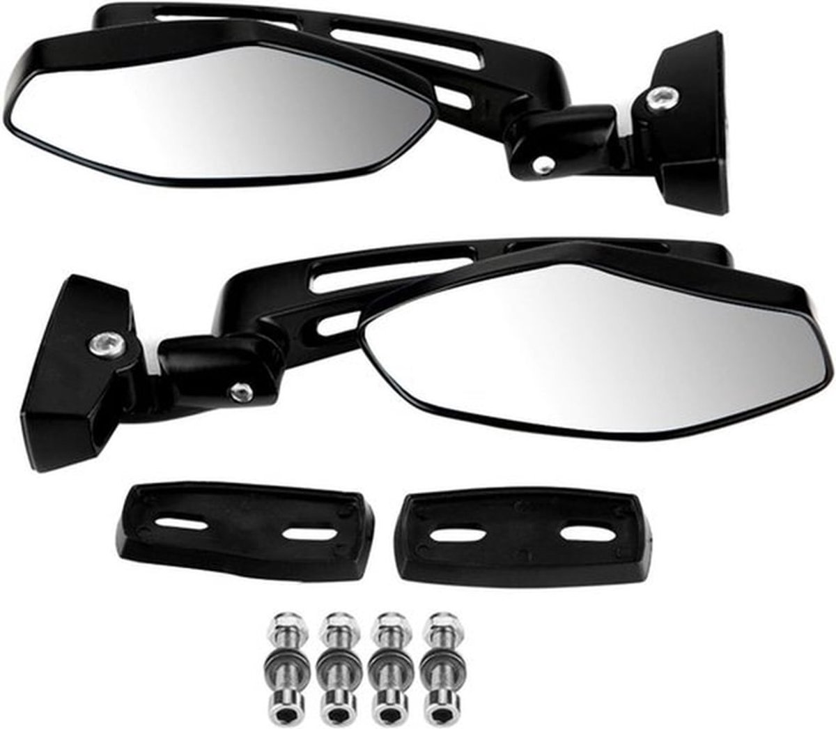 Set van 2 Racing Achteruitkijkspiegels voor Motoren met Schokbestendig Tempered Glas - Geschikt voor CBR 600, 900, 1000 RR en Meer