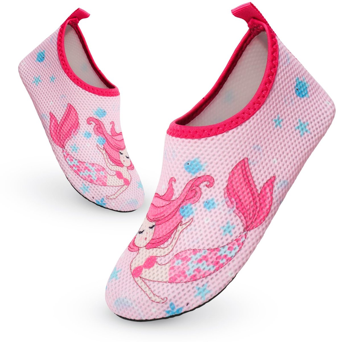 SnelShoppen - Kinderschoenen, jongens en meisjes, waterschoenen, sneldrogend, antislip, voor zwembad, surfen, sport, yoga, Roze, maat 24/25 EU Étroit