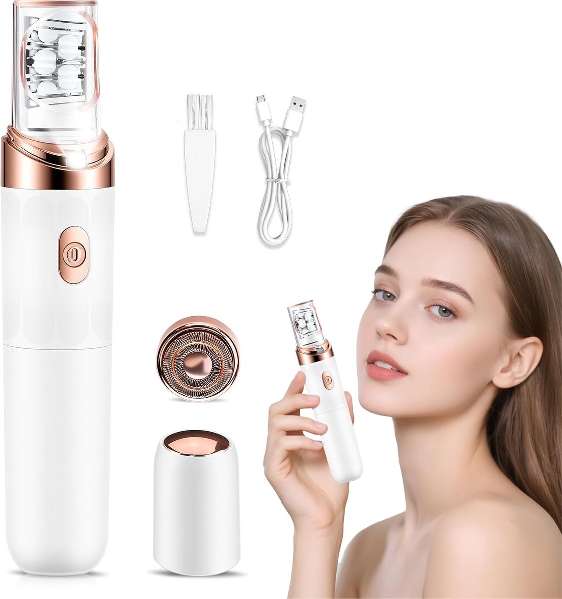 Epilator voor Vrouwen - Roze - Draadloos - Pijnloze Gezichtshaarverwijderaar - Voor Thuisgebruik
