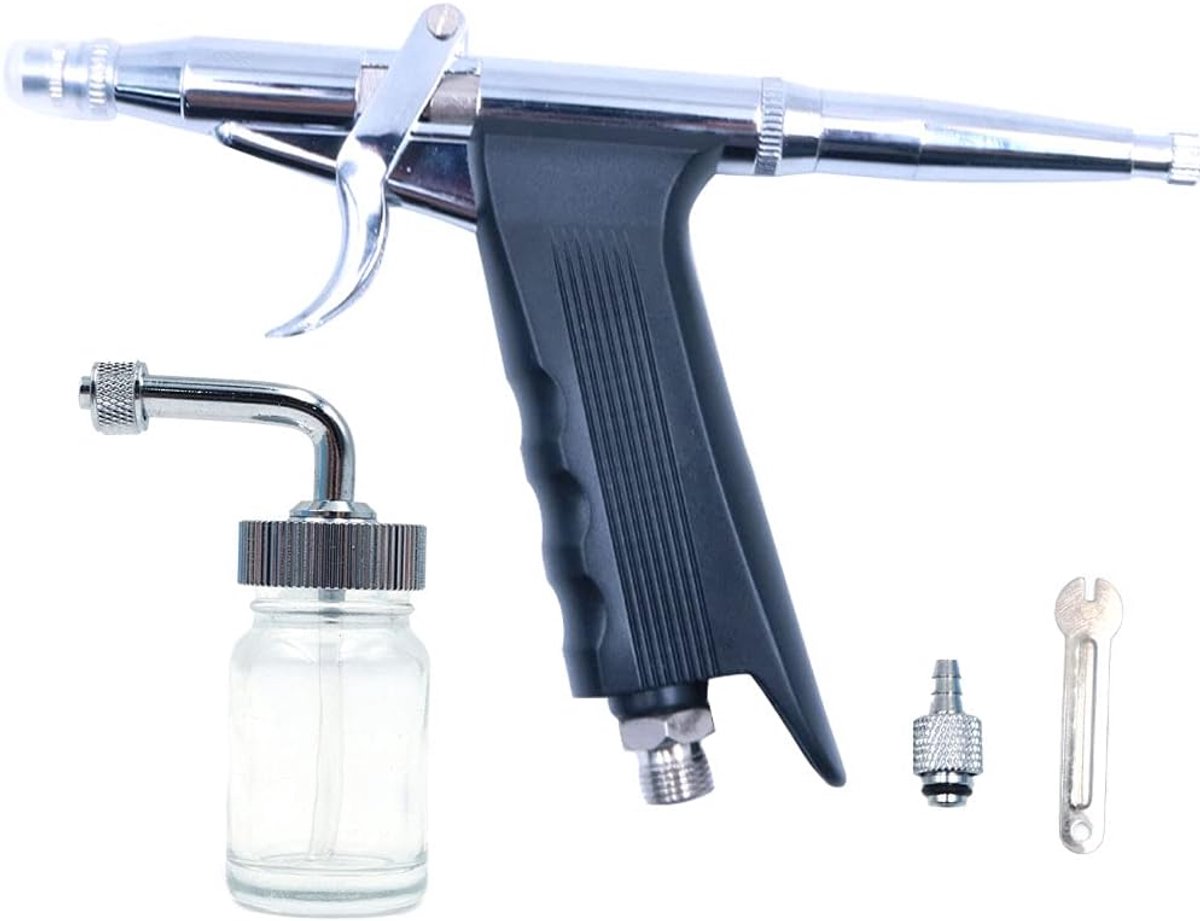 SnelShoppen - Professionele Airbrush Set voor Gezicht en Huid - Dubbelwerkende Spray voor Tatoeages, Nagels en Huidverzorging - Ergonomisch Ontwerp, M