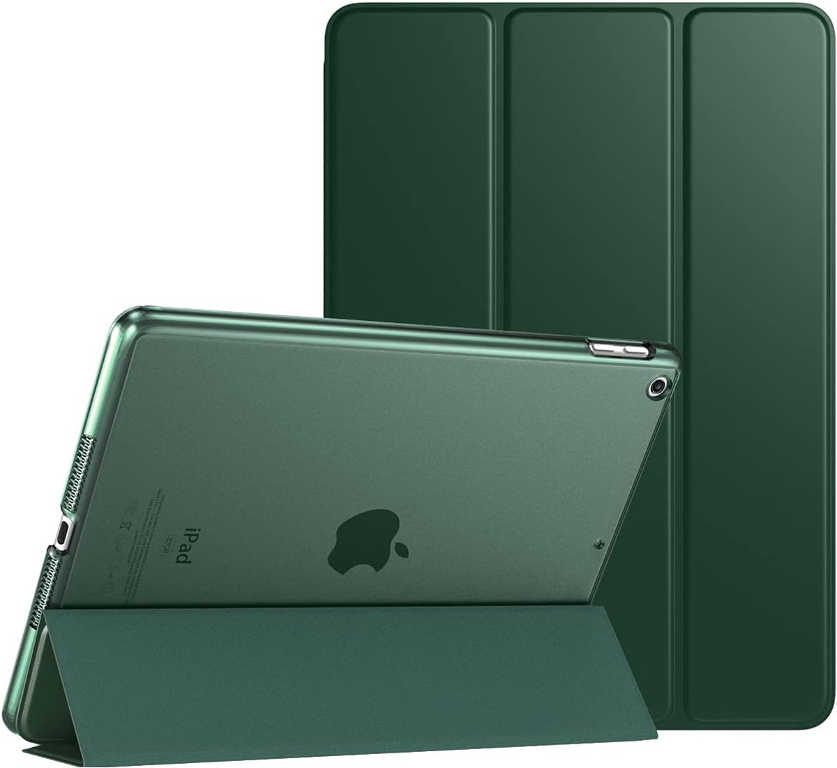 SnelShoppen - TiMOVO Hoes voor iPad 9e/8e/7e Generatie 10.2 inch, Nachtgroen | Slimme Stand, Translucent Hard PC Materiaal, Automatische Aan- en Uitsc