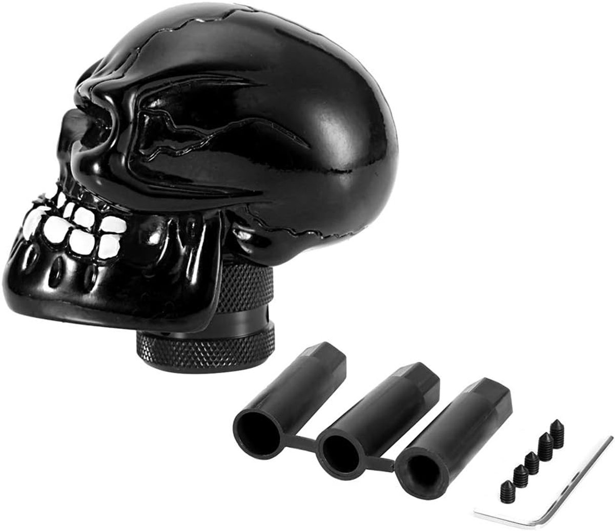 SnelShoppen - Universele Versnellingspook, Skelet Skull Hoofd Versnellingspook Stick Lever Shaker (Zwart) voor R1200GS LC 2013-2017 en Adventure 2014-