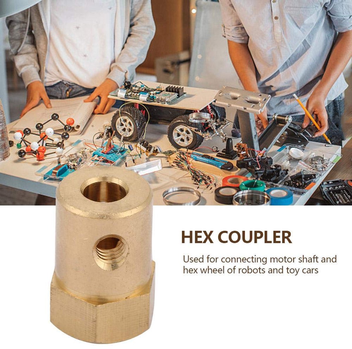 SnelShoppen - 4 Stuks Messing Verlengde As Koppelingen - Zes Koppeling Motor Connector - Binnen Diameter 6mm - Perfect voor DIY Projecten en Motoren