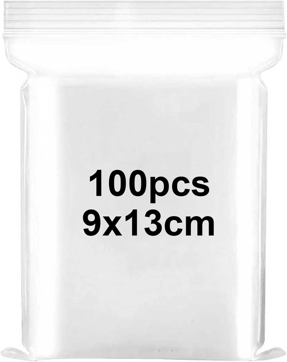 Lockable Plastic Ziplock Bags 9x13cm - Herbruikbare Transparante Polyethyleen Tassen voor Opslag van Sieraden, Snoep en Kralen - 100 Stuks
