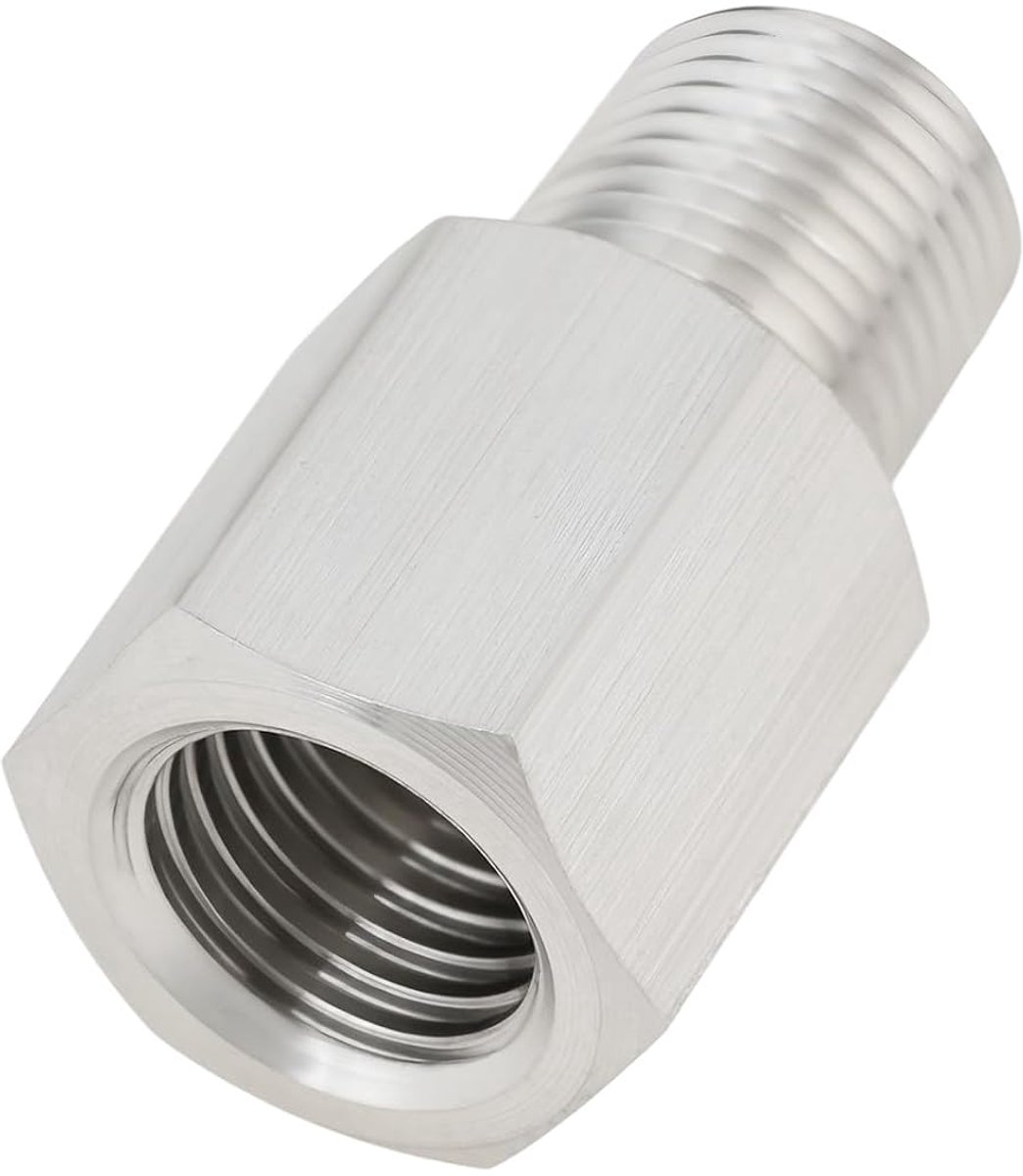 SnelShoppen - M10x1.25 Vrouwelijk naar 1/8 NPT Druksensor Adapter Roestvrij Staal voor Motorfiets BMW R 1200 GS Adventure - Hoogdrukbestendig