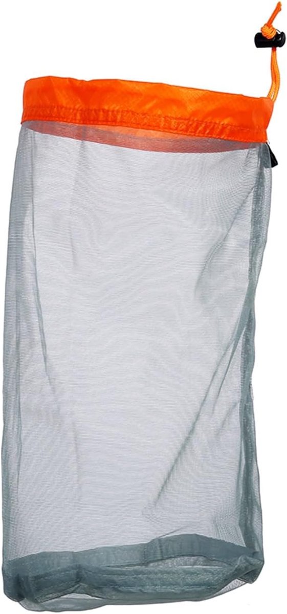 SnelShoppen - Nylon Mesh Opbergzak Waterdicht Lichtgewicht Trekkoordtas Nylon Mesh Compact Ontwerp voor Kamperen Wandelen Bergbeklimmen Uitjes Sporten