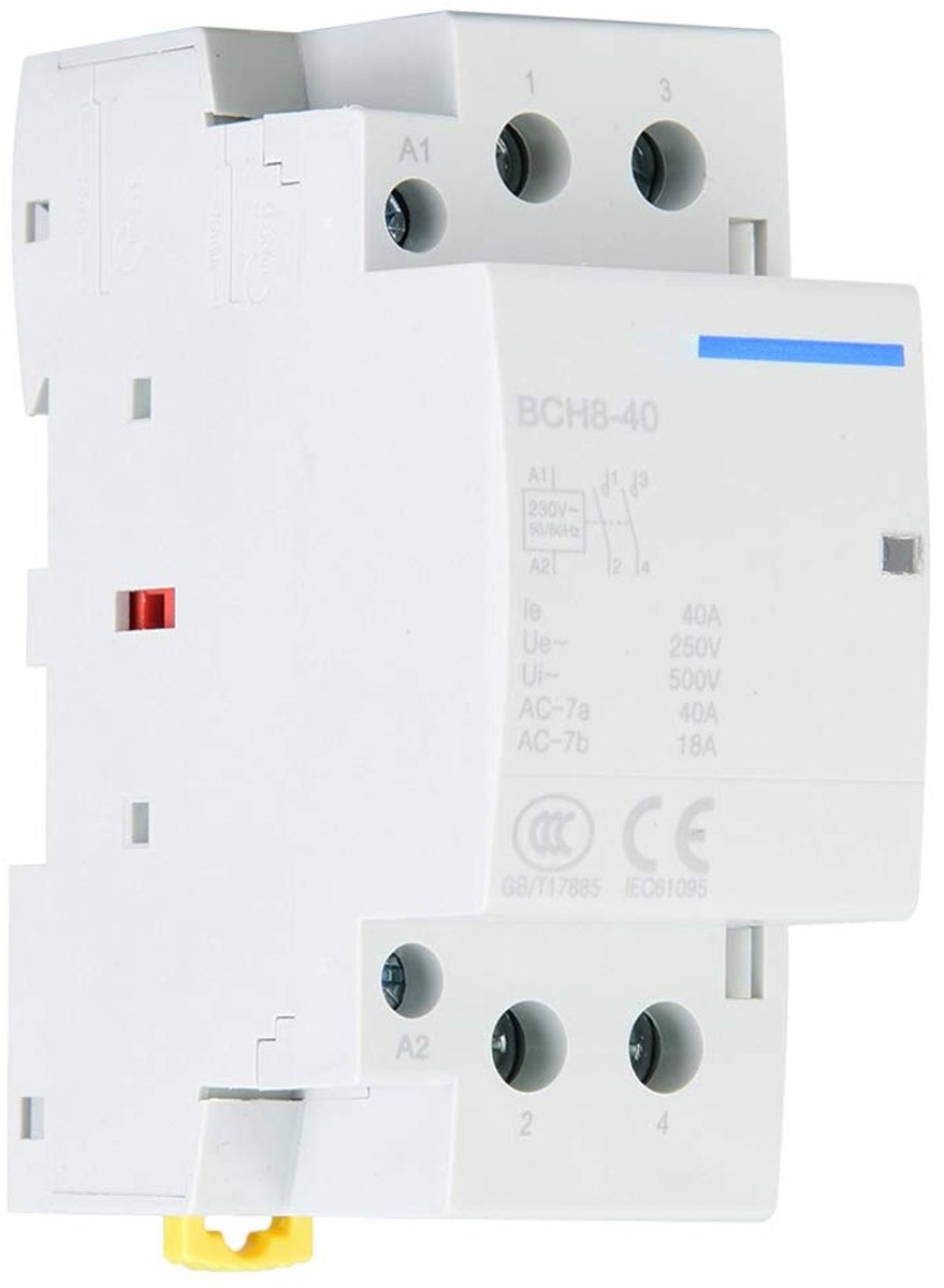 SnelShoppen - AC Schakelaar Huishoudelijk 220V 230V 2-polig 40A DIN Laag Verbruik Huishoudelijke Schakelaar 50Hz/60Hz