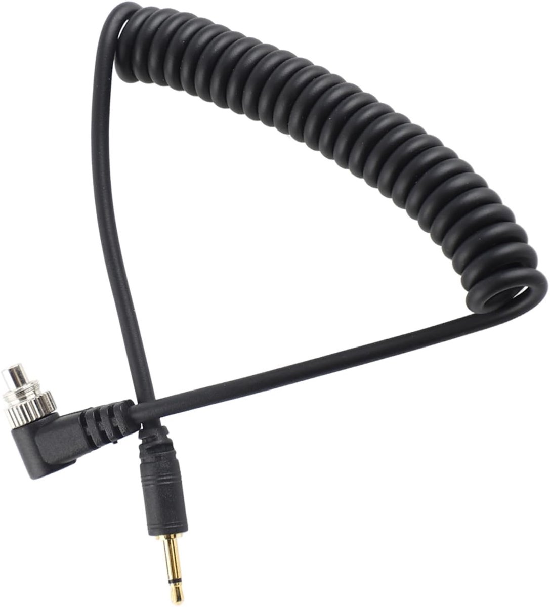 PC sync kabel 2.5mm - met schroefdop - coiled - voor professionele flits effecten - ShopVlot
