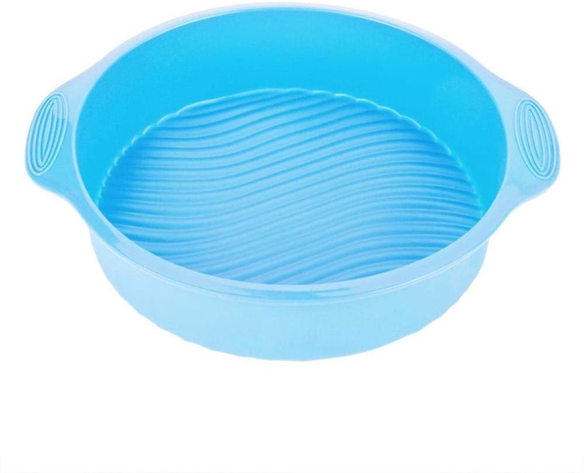 SnelShoppen - 9 Inch Cakevorm Siliconestructuur Rond Maat 23 cm Blauw Voor Oven en Magnetron, Ideaal Voor Feestjes & Bakplezier