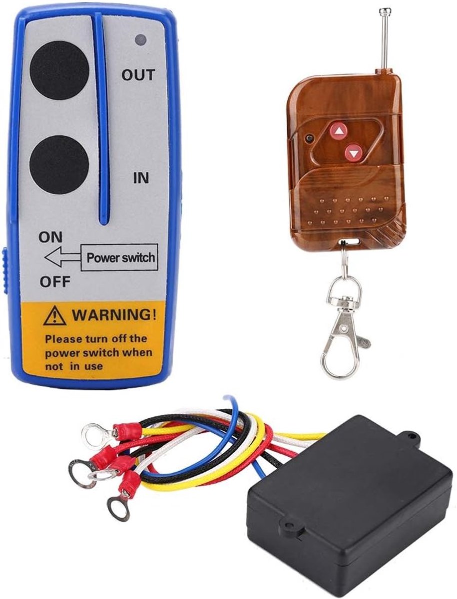 SnelShoppen - Draadloze 12V Lier Afstandsbediening, Universele 12V 50ft Controle Set voor Auto en Vrachtwagen, Veilig en Handig
