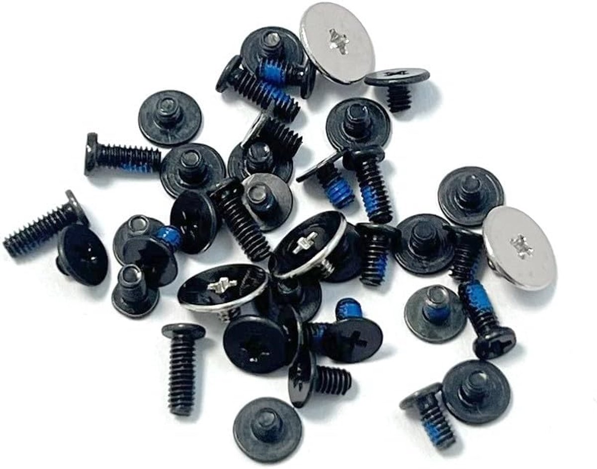 SnelShoppen - Complete laptopschroevenset voor ASUS Chromebook C223 C223NA - Vervangende schroeven met antislip blauw rubber - Voorgeopend schroefdraa