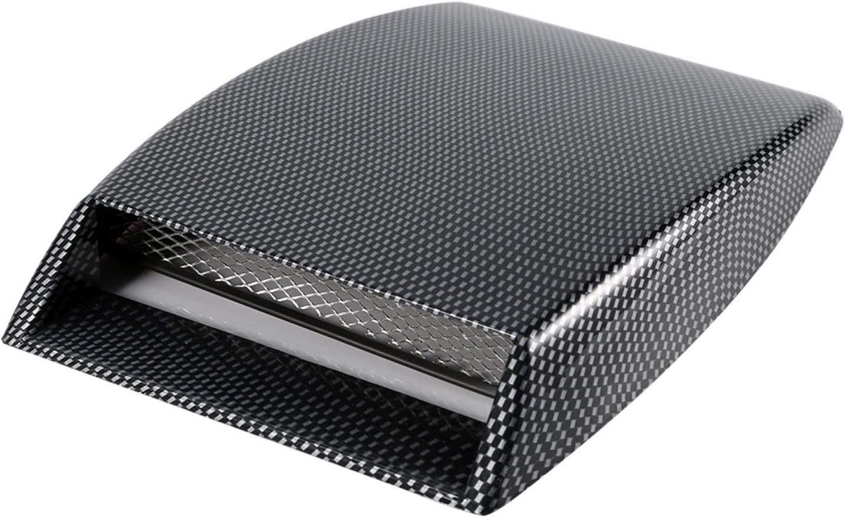 SnelShoppen - Bonnet Ventilatie Gat Stickers - Universele Auto Decoratieve Luchtinlaat Scoop Bonnet Vent Sticker Hoed - Carbon Fiber - Elegant Design